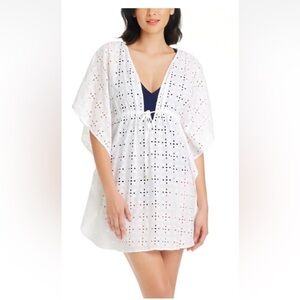 Bleu Rod Beattie Eyes Wide Open Cotton Caftan Coverup Size M